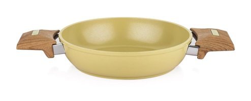 Schafer Fiesta Ahşap Saplı Seramik 20 cm Sahan Tava Yeşil
