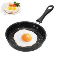 Danneeforsu7 Mini Plastik Saplı Alüminyum 14 cm Yumurta Tava Siyah