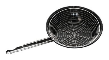 Smalto Emaye Saplı Emaye 24 cm kızartma Tava Siyah