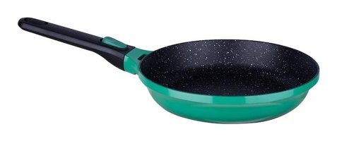 Berghoff Gem Stay Cool 8501339 Plastik Saplı Alüminyum Döküm 28 cm Düz Tava Yeşil