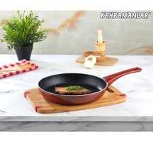 Kahramanlar D4323 Plastik Saplı Emaye Döküm 28 cm Balık Tava Kırmızı