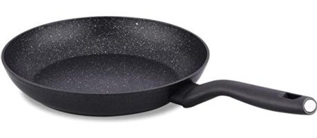 Korkmaz Nora A2947 Plastik Saplı Granit 24 cm Düz Tava Siyah