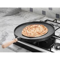 Cook Kitchen Ahşap Saplı Döküm 34 cm Gözleme Tava Siyah