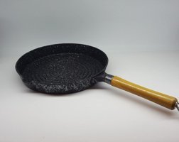 Taşhan T-0078 Ahşap Saplı Alüminyum 28 cm Grill Tava Siyah