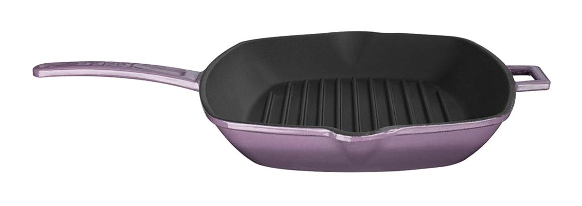 Lava Metal Saplı Döküm 26x32 cm Grill Tava Mor