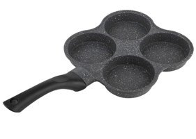 Dioche 4 Bölüm Plastik Saplı Alüminyum 36.5x19.5 cm Kızartma Tava Siyah