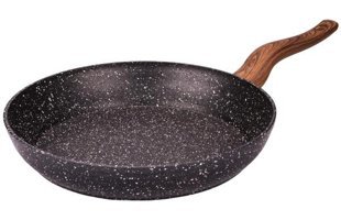 Essenso Ahşap Saplı Granit 28 cm Düz Tava Bakır