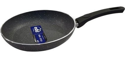 Eda Plastik Saplı Granit 18 cm Düz Tava Siyah