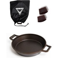 Vulom Core Seasoned Döküm Saplı Döküm 26 cm Düz Tava Kahverengi