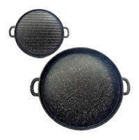Parıltı Home Çift Taraflı Döküm Saplı Döküm 36 cm Gözleme - Bazlama Tava Siyah