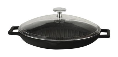 Lava Kapaklı Döküm 26 cm Grill Tava Siyah
