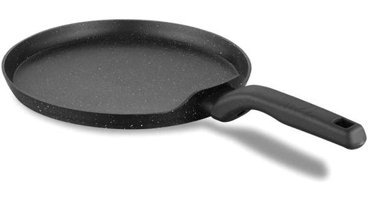 Korkmaz Ornella A1122 Plastik Saplı Granit 26 cm Krep Tava Siyah