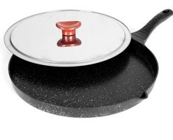 Fairy Tales Thermo Taban Plastik Saplı Döküm 35 cm Balık - Gözleme - Bazlama Tava Gri