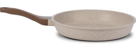 Thermoad Plastik Saplı Alüminyum Döküm 28 cm Düz Tava Vizon