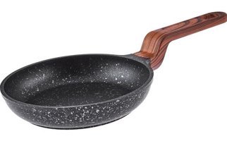 Karaca Mini Cooker Ahşap Saplı Granit 14 cm Düz Tava Siyah