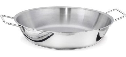 Kapp Çift Kulplu Çelik 32 cm Düz Tava Gri