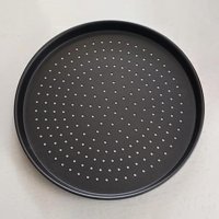 Piyop Delikli Çelik 36 cm Pizza Tava Siyah