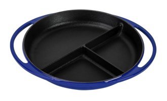 Lava 3 Bölmeli Döküm 24 cm Sahan Tava Mavi