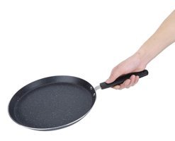 Generic Medium Plastik Saplı Alüminyum 20 cm Gözleme Tava Siyah
