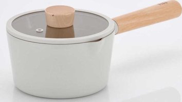 Neoflam Fika D-NEOF216 Ahşap Saplı Alüminyum 16 cm Düz Tava Krem