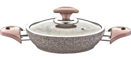 O.M.S 3214 Plastik Saplı Döküm 22 cm Sahan Tava Gri