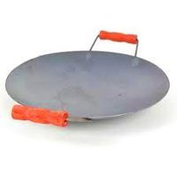 Go İthalat 3877 Ahşap Saplı Metal 40 cm Saç Tava Gri