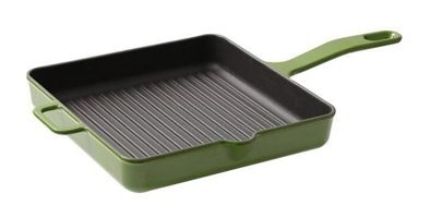 Sürel Kare Döküm Saplı Demir Döküm 25 cm Grill Tava Yeşil