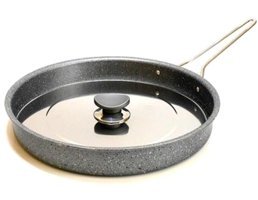 O.M.S 3222 Metal Saplı Granit 28 cm Balık Tava Gri