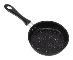 Focket Plastik Saplı Paslanmaz Çelik 12 cm Kızartma Tava Siyah