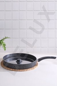 Delux Metal Granit 34 cm Balık Tava Gri