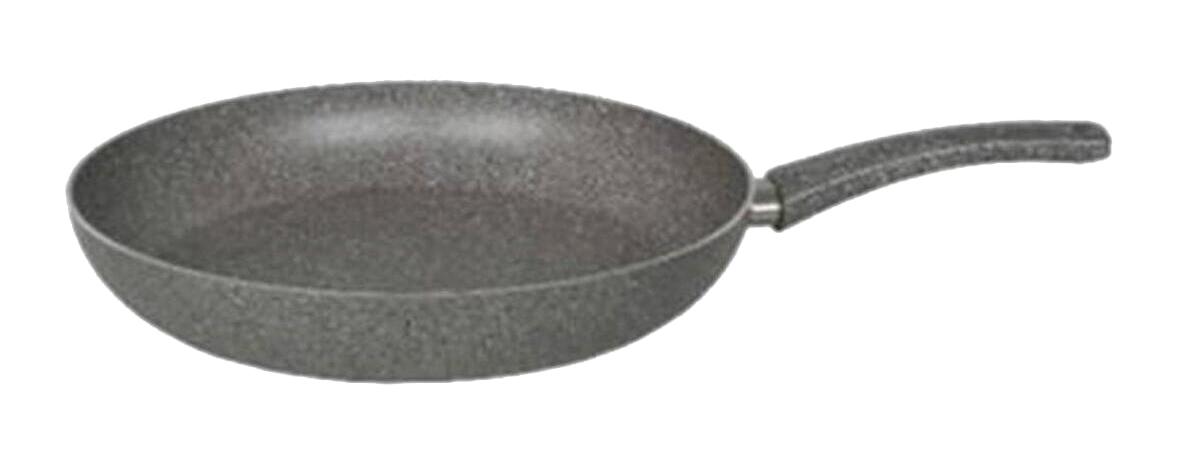 Mehtap Plastik Saplı Granit 32 cm Düz Tava Gri