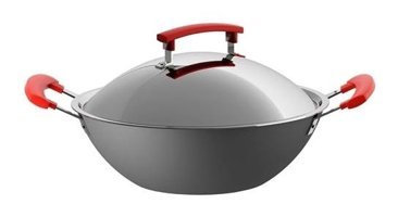 Ikea Plastik Saplı Alüminyum 32 cm Wok Tava Gri