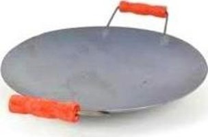 Go İthalat 2818 Ahşap Saplı Metal 40 cm Saç Tava Gri