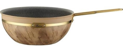 Brioni Selection Metal Saplı Granit 26 cm Wok Tava Krem