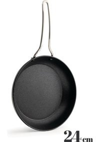 Esse Metal Saplı Titanyum 24 cm Düz Tava Siyah