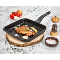 Polo Chef Iron Kare Plastik Saplı Döküm 28 cm Grill Tava Siyah