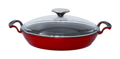 Lava Kapaklı Döküm Saplı Döküm 24 cm Sahan Tava Kırmızı