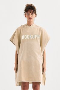 Rockupy Solo Giyilebilir Pamuklu Plaj Havlusu Bej