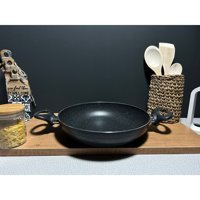Bena Life Plastik Kulplu Alüminyum 24 cm Düz Tava Siyah