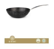 Esse Metal Saplı Granit 28 cm Wok Tava Siyah