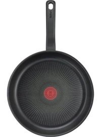 Tefal 3X Ultimate G26802 Plastik Saplı Titanyum 20 cm Düz Tava Siyah