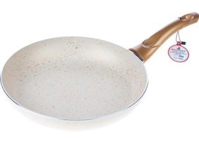Redchef TK28GOLD 6057 Plastik Saplı 28 cm Düz Tava Altın-Beyaz