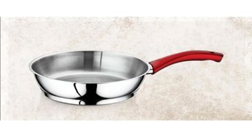 Yıldız Çelik Plastik Saplı Çelik 22 cm Düz Tava Gri
