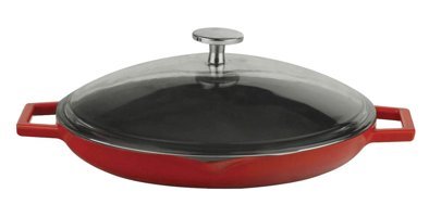 Lava Kapaklı Döküm 30 cm Kızartma Tava Kırmızı
