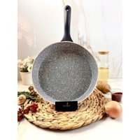Evita Eco Plastik Saplı Granit 26 cm Düz Tava Gri