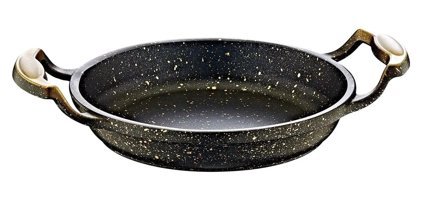 O.M.S Döküm Saplı Döküm 20 cm Sahan Tava Altın-Siyah