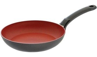 Fissler Plastik Saplı Alüminyum 24 cm Düz Tava Gri-Kırmızı