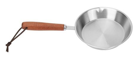 Luckdano Ahşap Saplı Paslanmaz Çelik 16 cm Kızartma Tava Gri