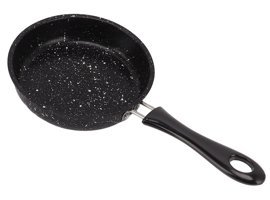 Fdit Benekli Plastik Saplı Paslanmaz Çelik 12 cm Kızartma Tava Siyah