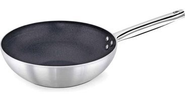 Astera Çelik Saplı Alüminyum 24 cm Wok Tava Gri